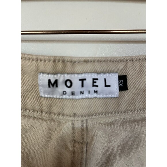Motel Denim High Rise Wide Leg Tan Jeans, Relaxed Fit, Women Size XS - Picture 11 of 11